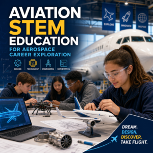 Students doing aviation STEM activities to explore aerospace careers