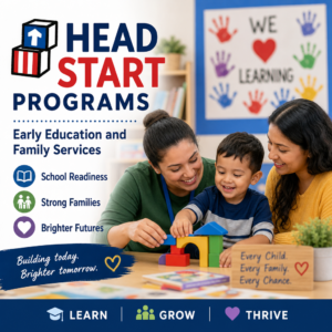 Mother and child doing educational play activities, representing Head Start programs for early learning and family support