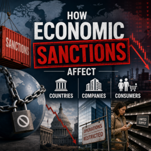 Economic sanctions disrupting trade, supply chains, and consumer goods for countries and companies