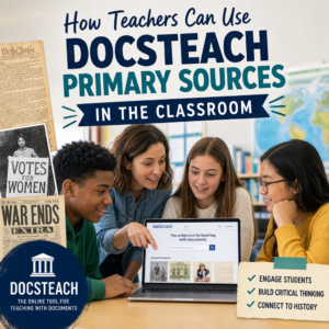 Teachers and students using DocsTeach primary sources in class to analyze historical documents and maps