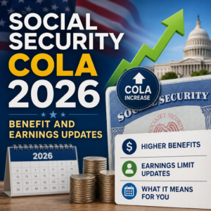 Social Security COLA 2026 increase with benefit and earnings updates shown in an explanatory graphic